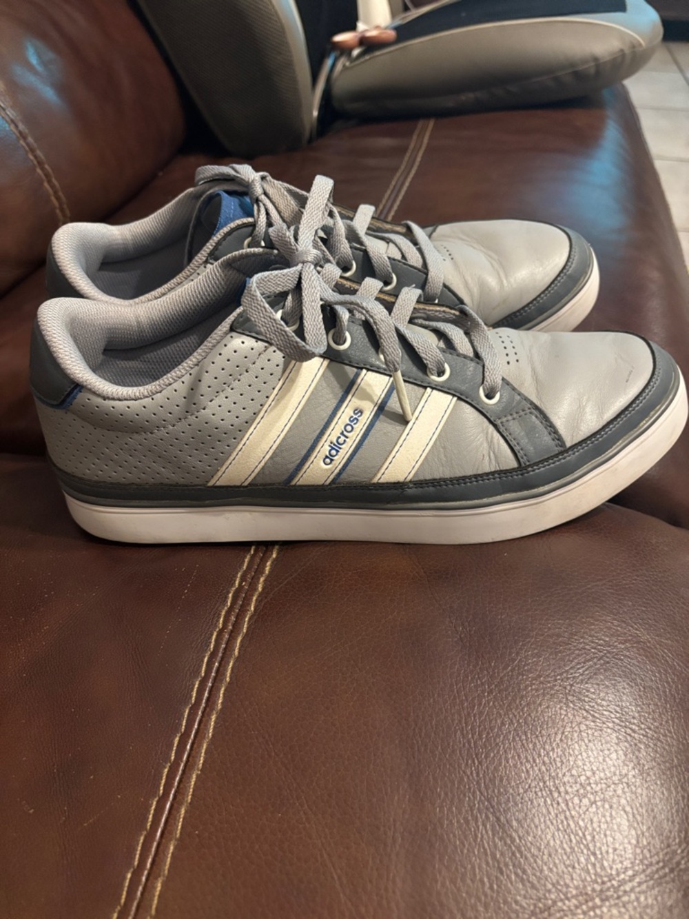 Men's Grey Adidas adicross golf leather Sneakers in excellent condition size 12